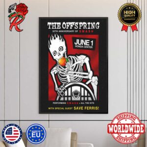 The Offspring 30th Anniversary Of Smash At Honda Center On June 1 2024 Home Decor Poster Canvas