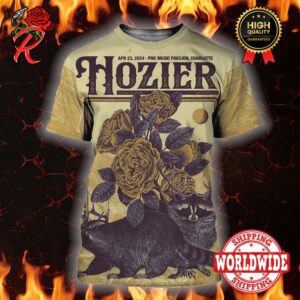 Tonight Hozier Concert Poster For Charlotte At PNC Music Pavilion On April 23 2024 All Over Print Shirt