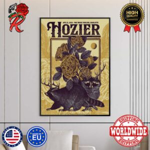Tonight Hozier Concert Poster For Charlotte At PNC Music Pavilion On April 23 2024 Home Decor Poster Canvas