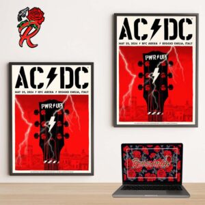 ACDC Power Up Tour City Concert Poster Tonight Show In Reggio Emilia Italy At RFC Arena On May 25 2024 Collectors Edition Home Decor Poster Canvas