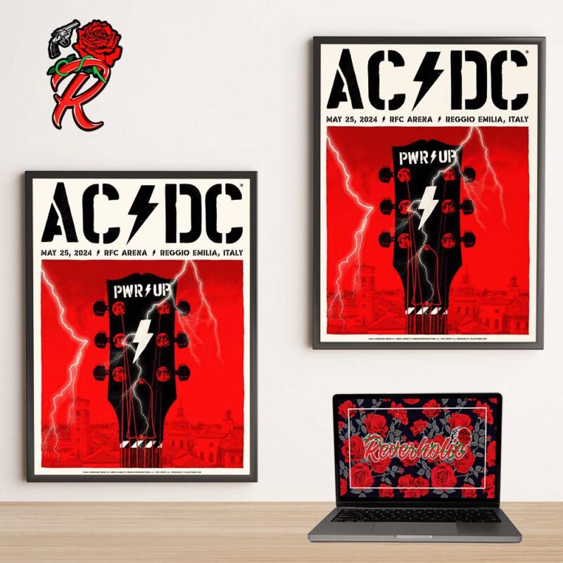 ACDC Power Up Tour City Concert Poster Tonight Show In Reggio Emilia ...