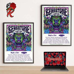 Bear Stone Festival 2024 Official Poster Lineup At Slunjj Croatia On July 4-7 2024 Home Decor Poster Canvas