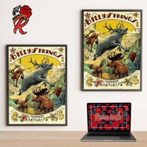 Billy Strings Poster Reveal Second Night For The Show At Fiddler Green Amphitheatre In Greenwood Village CO May 18 2024 Poster Canvas