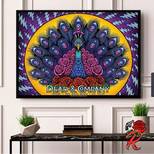 Dead And Company May 25th Limited Edition Concert Poster Las Vegas Sphere The Peacock Home Decor Poster Canvas