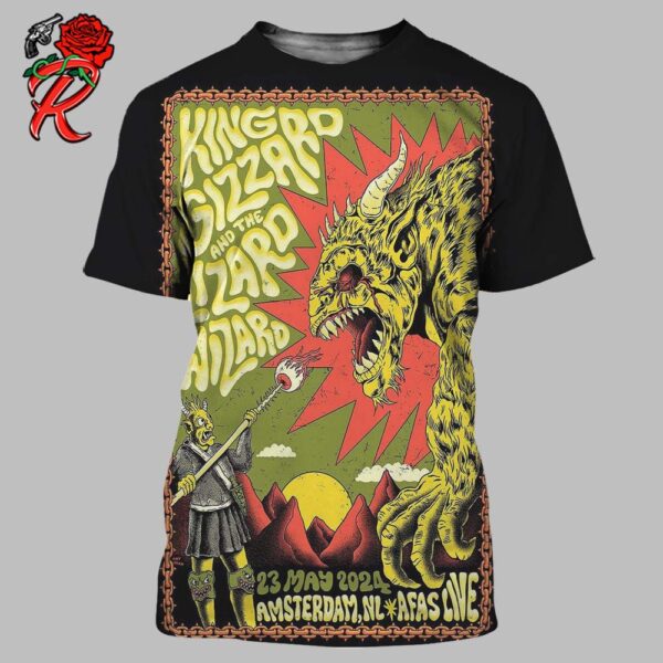 King Gizzard And The Lizard Wizard Limited Edition Poster In Amsterdam NL At Afas Live On 23 May 2024 All Over Print Shirt