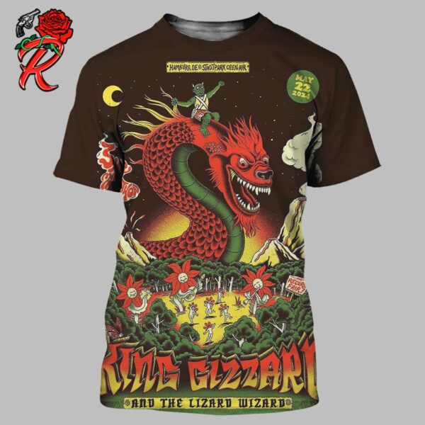 King Gizzard And The Lizard Wizard Limited Edition Poster In Hamburg DE At Stadtpark Open Air Live On 22 May 2024 All Over Print Shirt