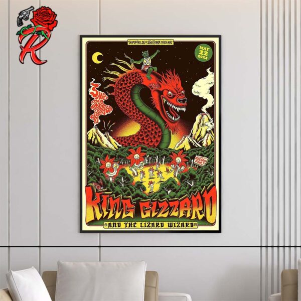 King Gizzard And The Lizard Wizard Limited Edition Poster In Hamburg DE At Stadtpark Open Air Live On 22 May 2024 Home Decor Poster Canvas