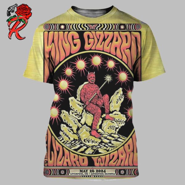 King Gizzard And The Lizard Wizard Poster For The Show At Liverpool Olympia In Liverpool UK On May 26th 2024 All Over Print Shirt