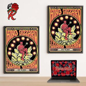 King Gizzard And The Lizard Wizard Poster For The Show At Liverpool Olympia In Liverpool UK On May 26th 2024 Home Decor Poster Canvas