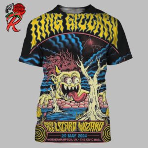 King Gizzard And The Lizard Wizard Poster For Wolverhampton UK Concert At The Civic Hall On May 29th 2024 All Over Print Shirt