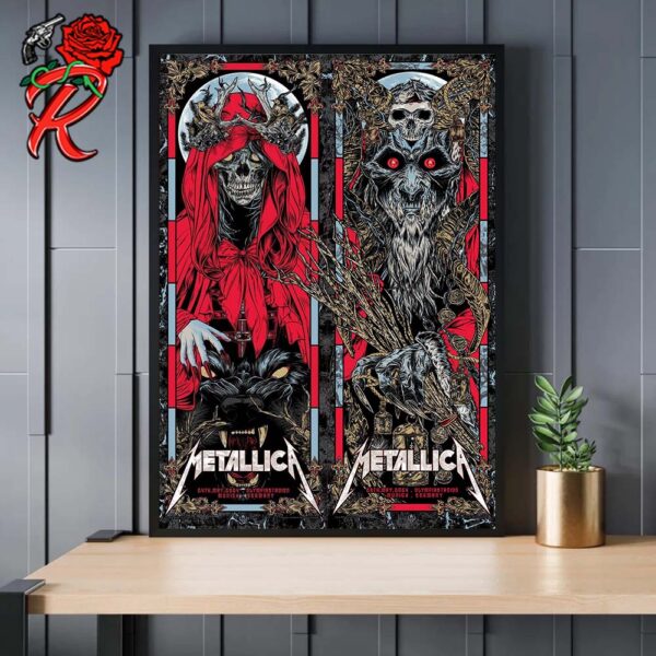 Metallica M72 World Tour Killer Official Full Show Combine Poster Of The European Run In Munich Germany At Olympiastadion On 24th And 26th May 2024 Home Decor Poster Canvas