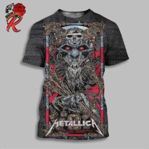 Metallica M72 World Tour Killer Official Poster For The Night 2 Show Of The European Run In Munich Germany At Olympiastadion On 26th May 2024 All Over Print Shirt