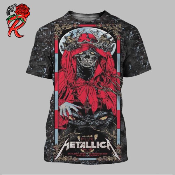 Metallica M72 World Tour Killer Poster For The First Show Of The European Run In Munich Germany At Olympiastadion On 24th May 2024 All Over Print Shirt