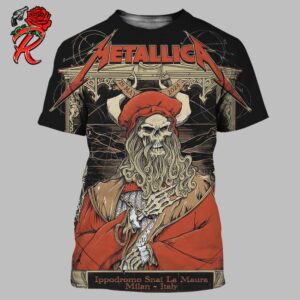 Metallica Tonight M72 World Tour In Milan Italy Poster I Days Milano At Ippodromo Snai La Maura Fresh Of First No Repeat Weekend Of 2024 All Over Print Shirt