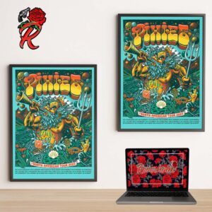 Official Poster For Pixies North American Tour 2024 The Neptune King Of The Sea With Schedule Tour List Decor Poster Canvas