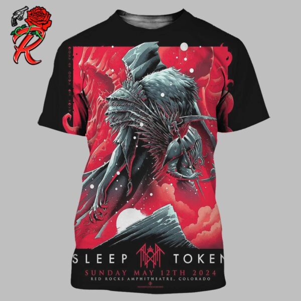 Official Poster For Sleep Token At Red Rocks Amphitheater In Colorado On May 12th 2024 All Over Print Shirt