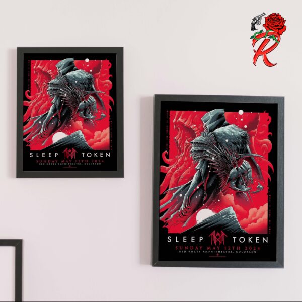 Official Poster For Sleep Token At Red Rocks Amphitheater In Colorado On May 12th 2024 Home Decor Poster Canvas