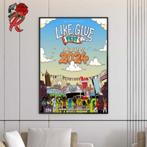 Official Poster Like Glue Fest Atlanta Internetional Music Festival On August 17 2024 Home Decor Poster Canvas