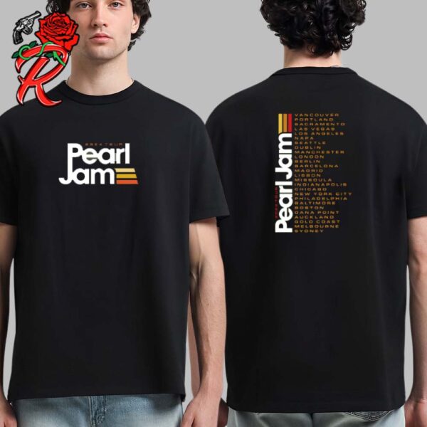 Pearl Jam 2024 Dark Matter World Tour Tour List Retro T-Shirt