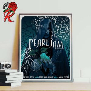 Pearl Jam Dark Matter World Tour Poster For Portland Oregon At Moda Center On May 10th 2024 Home Decor Poster Canvas