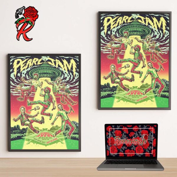 Pearl Jam Event Poster Alien Theme Dark Matter In Seattle WA On May 28 And 30 2024 At Climate Pledge Arena Home Decor Poster Canvas