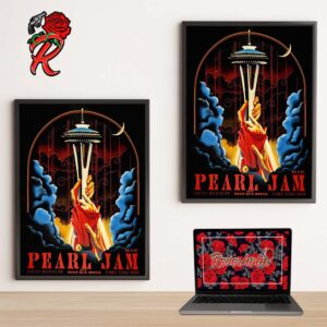 Pearl Jam Night 2 Concert Poster For Seattle Washington At Climate Pledge Arena On May 30 2024 Home Decor Poster Canvas