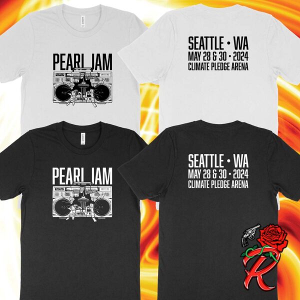 Pearl Jam Seattle Boombox Event Tee Dark Matter In Seattle WA On May 28 And 30 2024 At Climate Pledge Arena Two Sides Classic T-Shirt