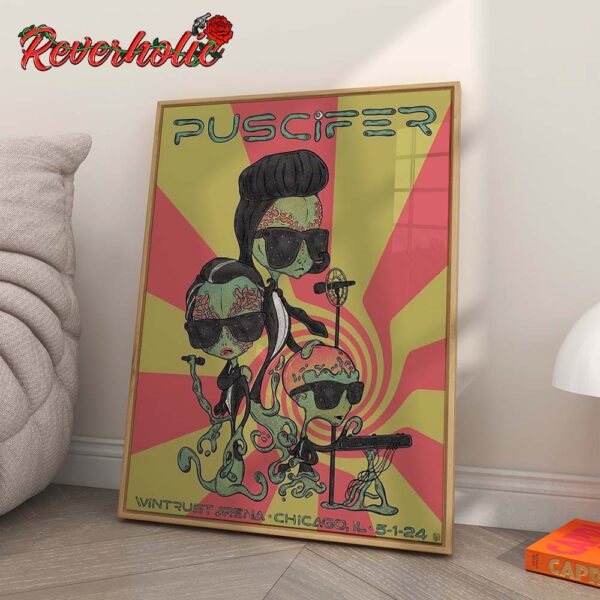 Puscifer Sessanta Tonight Poster For Chicago IL At Wintrust Arena On May 1st 2024 Poster Canvas