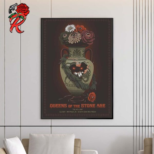 Queens Of The Stone Age The End Is Nero Poster For Atlantic Union Bank Pavilion In Portsmouth VA On May 6 2024 Home Decor Poster Canvas