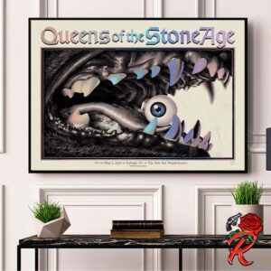 Queens Of The Stone Age Tonight Radiant Version Poster Show At The Red Hat Amphitheatre IN Raleigh NC On May 2 2024 Wall Decor Poster Canvas