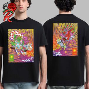 Red Hot Chili Peppers Concert Poster For The Show In Japan At Tokyo Dome On May 18th 20th 2024 Fujin Raijin Wind And Thunder God Two Sides Unisex T-Shirt