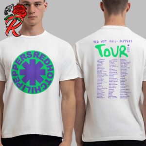 Red Hot Chili Peppers Tour 2024 List Schedule Green Purple Unisex Two Sides T-Shirt