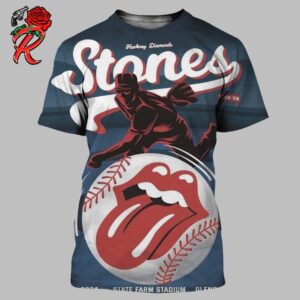Rolling Stones Hackney Diamonds Tour Poster For The Glendale AZ Second Night Show At State Farm Stadium Baseball Themed 24 May 7 2024 All Over Print Shirt