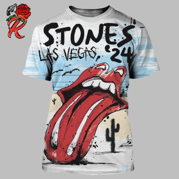 The Rolling Stones Official Poster For The Show At Allegiant Stadium In Las Vegas NV On May 11 2024 All Over Print Shirt