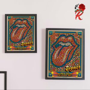 The Rolling Stones Official Poster For The Show In Seattle WA At Lumen Field On May 15 2024 Lithograph Home Decor Poster Canvas
