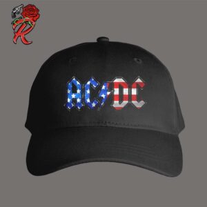 AC DC 4th Of July Collection 2024 ACDC Logo Old Glory Stars And Stripes USA Flag Black Cap Hat Snapback