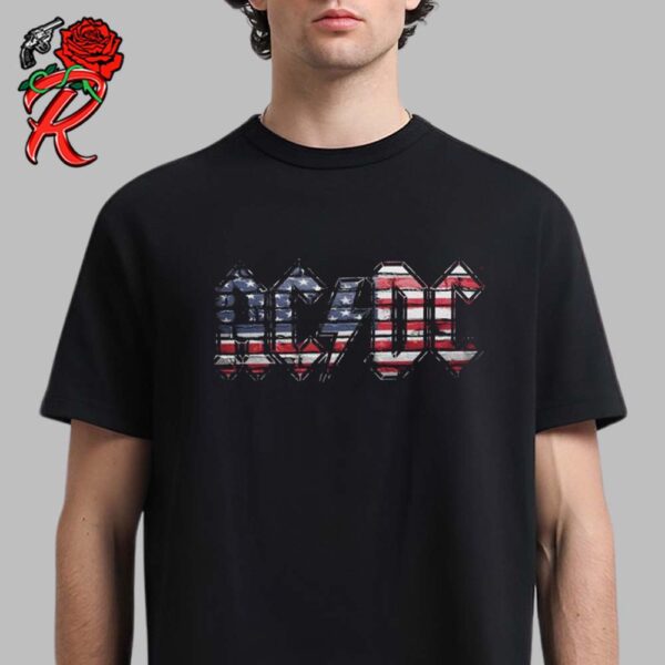 AC DC 4th Of July Collection 2024 ACDC Logo Patriotic Bricks Stars And Stripes USA Flag Vintage T-Shirt
