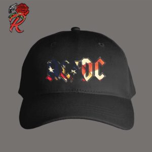 AC DC 4th Of July Collection 2024 ACDC Logo Starry Rocker Stars And Stripes USA Flag Classic Cap Hat Snapback