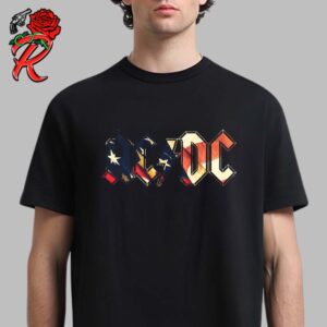 AC DC 4th Of July Collection ACDC Logo Starry Rocker Stars And Stripes USA Flag Unisex T-Shirt
