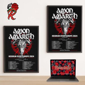 Amon Amarth Heidrun Over Europe 2024 Tour Schedule Dates List Home Decor Poster Canvas