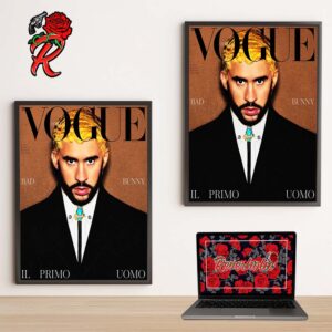 Bad Bunny Graces The Cover Of Vogue Italia Wall Decor Poster Canvas