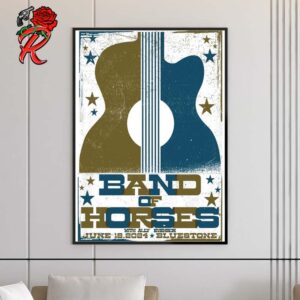 Band Of Horses Poster For Bluestone In Columbus OH On June 18 2024 Tour 2024 Decor Poster Canvas