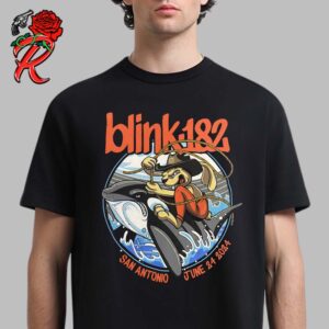 Blink 182 Merch For The Concert At Frost Bank Center In San Antonio On June 24 2024 The Cowboy Rabit Ride The Orca Artwork Unisex T-Shirt