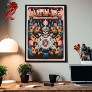 Blink 182 Merch Poster For Tonight Show In Denver Colorado At Ball Arena On June 27 2024 One More Time Tour 2024 Home Decor Poster Canvas