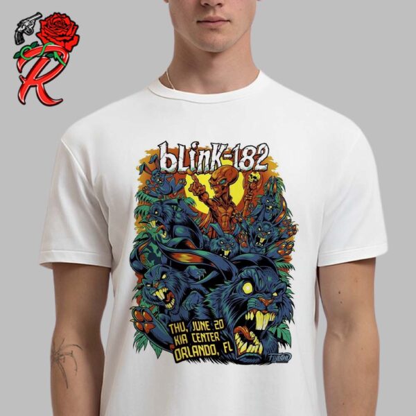 Blink 182 Poster For The Show In Orlando Florida Tonight At Kia Center On June 20 Alien Emperor Unleashing An Army Of Rabbits Unisex T-Shirt