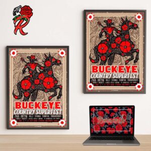 Buckeye Country Superfest 2024 Event Poster With Dates And Lineup Home Decor Poster Canvas