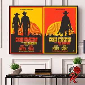 Chris Stapleton Vintage Style Western Movie Poster For The Show At The Hollywood Bowl In Los Angeles CA On June 26 2024 Full Home Decor Poster Canvas