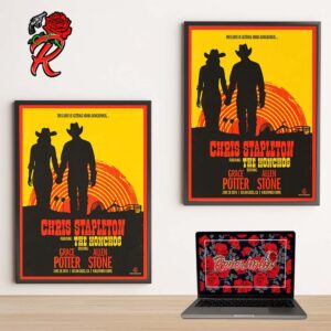 Chris Stapleton Vintage Style Western Movie Poster For The Show At The Hollywood Bowl In Los Angeles CA On June 26 2024 This Love Is Getting Kinda Dangerous Home Decor Poster Canvas
