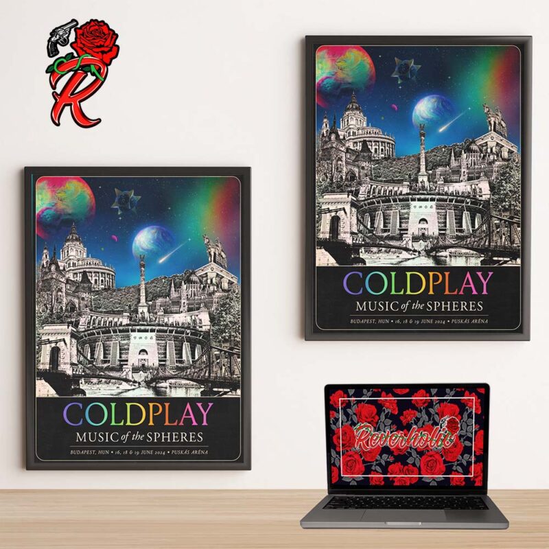 Coldplay Budapest Hungary 2024 Music Of The Spheres Tour Poster At