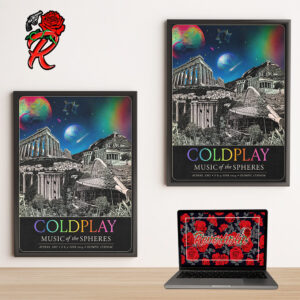 Coldplay Music Of The Spheres Tour 2024 Poster For The Concert At Olympic Stadium In Athens Greece On 8 And 9 June 2024 Home Decor Poster Canvas